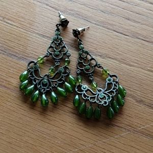 4for$20 Jade green chandelier earrings